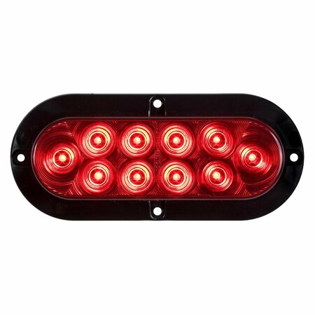 OPTRONICS 10-Led 6in. Red Flange Mount Stop/Turn/Tail Light; Hardwired STL78RB